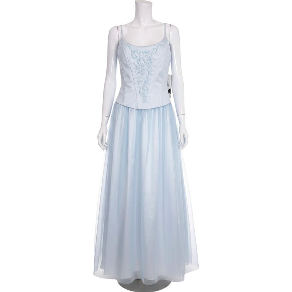 Vintage Jessica McClintock Gunne Sax Baby Blue Tulle Corset Fairy Gown 11 NWT